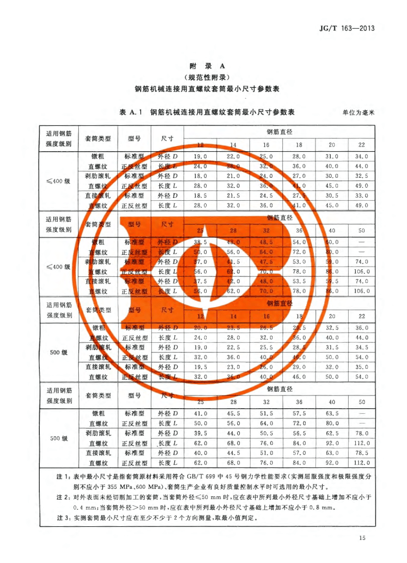 JG/T163-2013钢筋机械连接用套筒图片